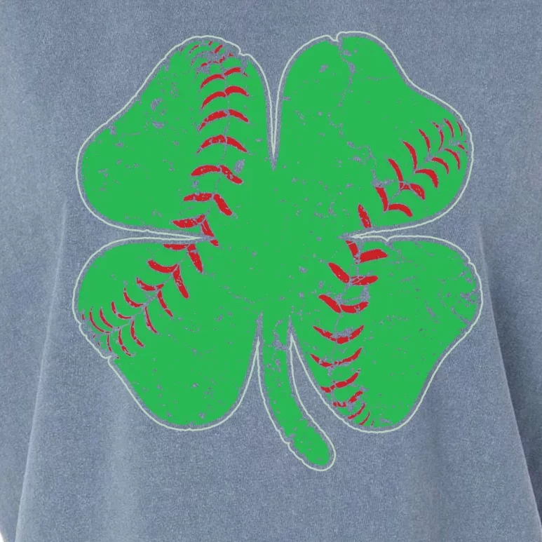 St Patrick's Day Baseball Catcher Pitcher Shamrock Garment-Dyed Women's Muscle Tee