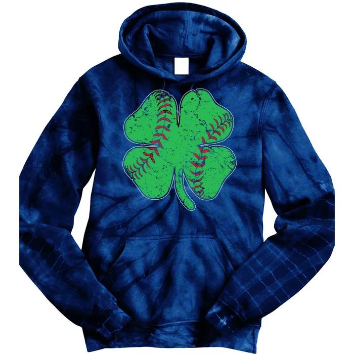 St Patrick's Day Baseball Catcher Pitcher Shamrock Tie Dye Hoodie