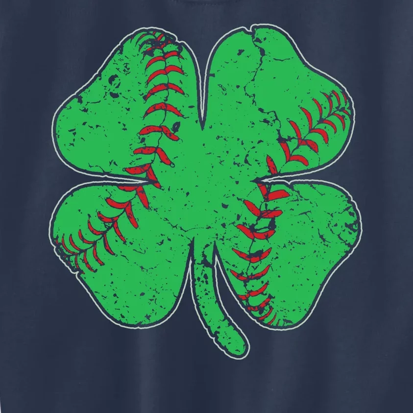 St Patrick's Day Baseball Catcher Pitcher Shamrock Kids Sweatshirt