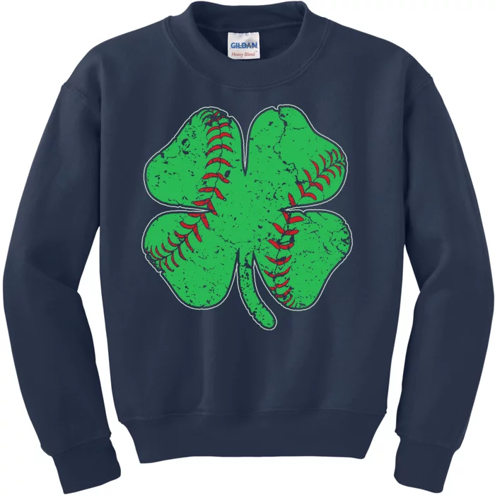 St Patrick's Day Baseball Catcher Pitcher Shamrock Kids Sweatshirt