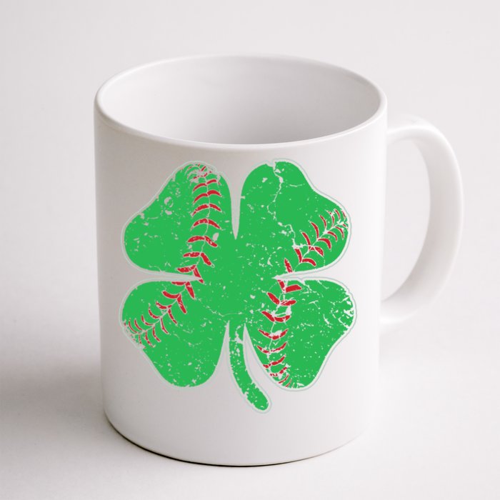 St Patrick's Day Baseball Catcher Pitcher Shamrock Front & Back Coffee Mug