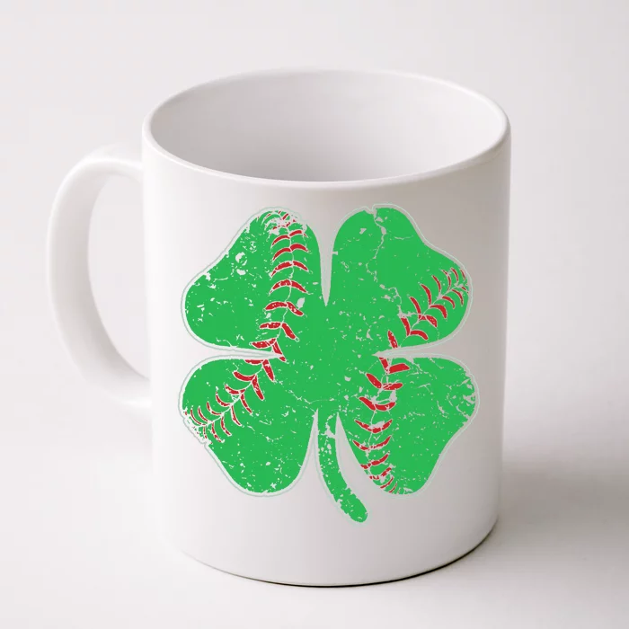 St Patrick's Day Baseball Catcher Pitcher Shamrock Front & Back Coffee Mug