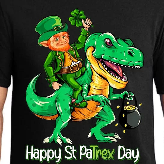 St Patricks Day Leprechaun Riding Dinosaur Gift Pajama Set