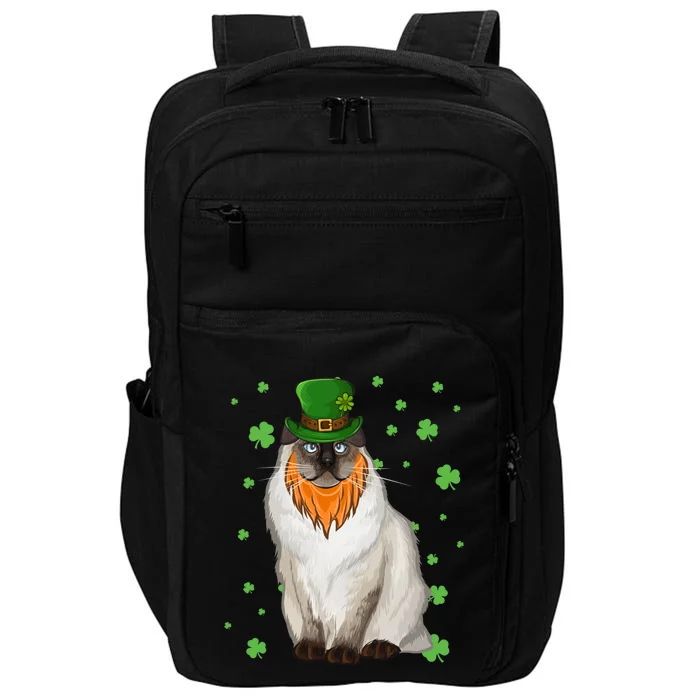 St Patricks Day Bir Cat Shamrock Gift Impact Tech Backpack