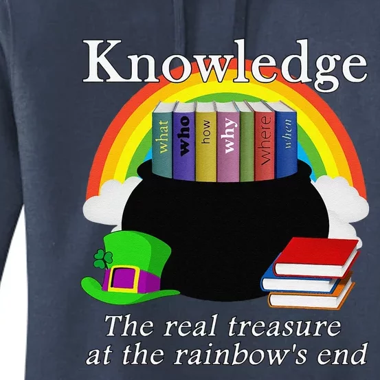 Saint Patrick's Day Teacher Knowledge Is Treasure Women's Pullover Hoodie