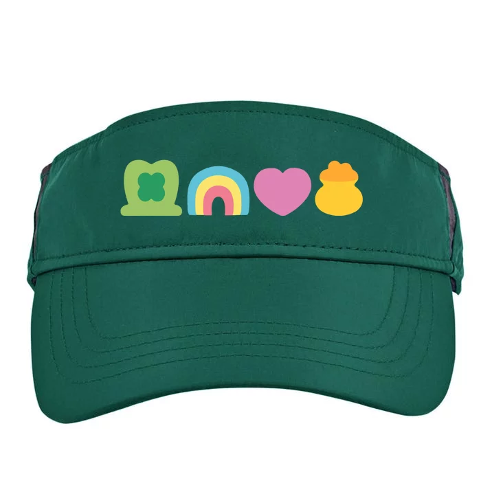 St Patricks Day Lucky Charm Pot Gold Irish Shamrock Rainbow Adult Drive Performance Visor