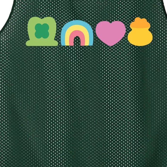 St Patricks Day Lucky Charm Pot Gold Irish Shamrock Rainbow Mesh Reversible Basketball Jersey Tank