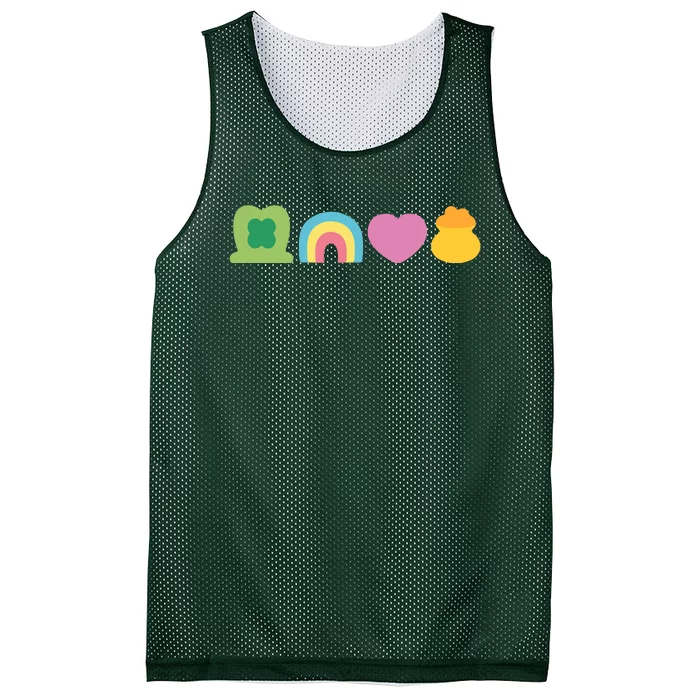 St Patricks Day Lucky Charm Pot Gold Irish Shamrock Rainbow Mesh Reversible Basketball Jersey Tank