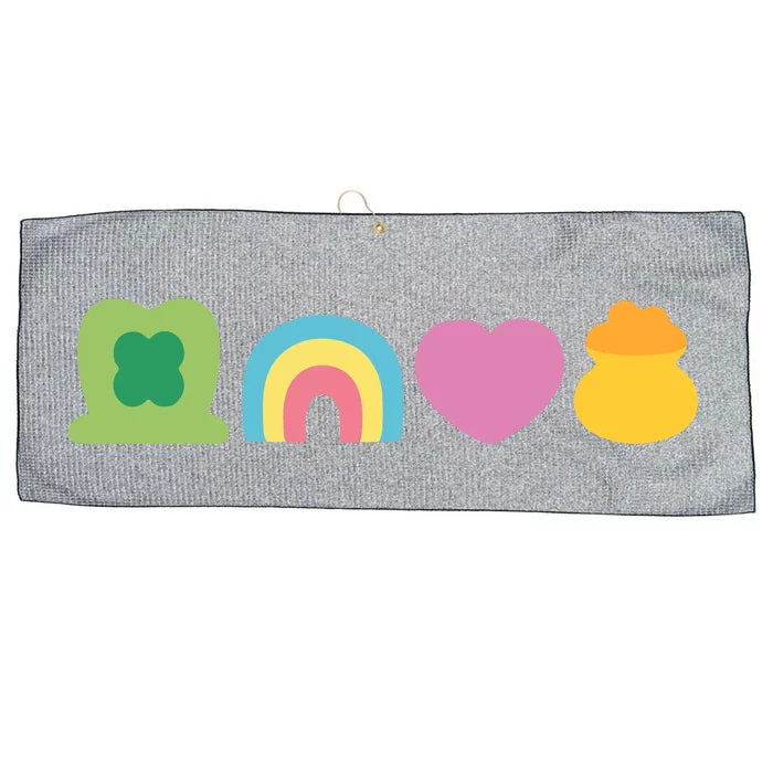 St Patricks Day Lucky Charm Pot Gold Irish Shamrock Rainbow Large Microfiber Waffle Golf Towel