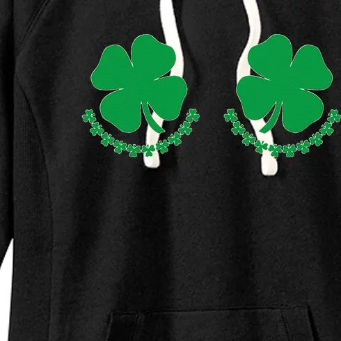 Saint Patricks Day Funny Novelty Joke Shamrock Boobs Womens Women's Fleece Hoodie