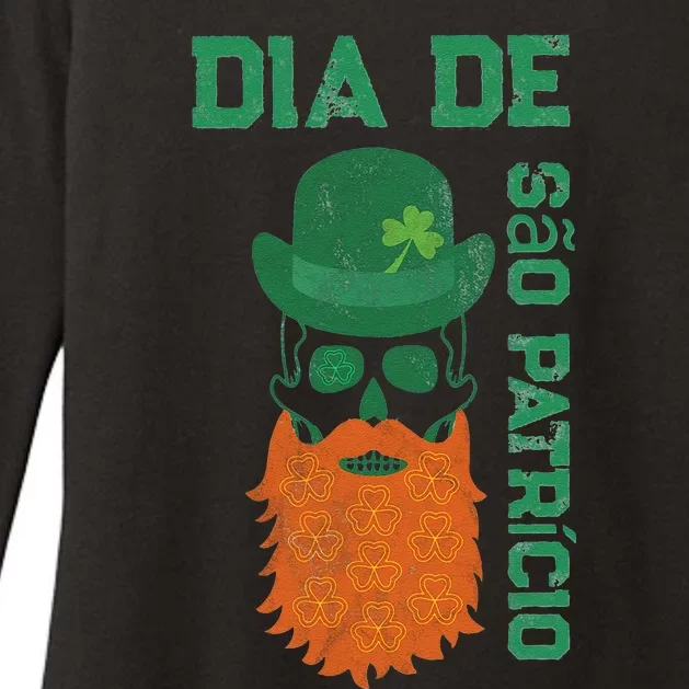 SAINT PATRICK'S DAY SKULL DESIGN Womens CVC Long Sleeve Shirt