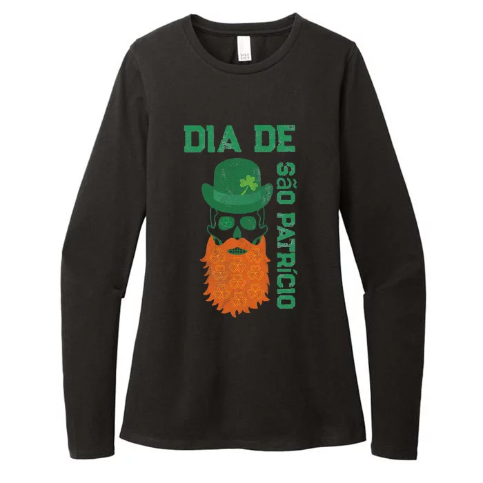 SAINT PATRICK'S DAY SKULL DESIGN Womens CVC Long Sleeve Shirt