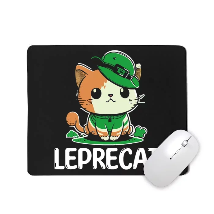 St Patricks Day Parade Leprecat Funny Irish Cat Mousepad