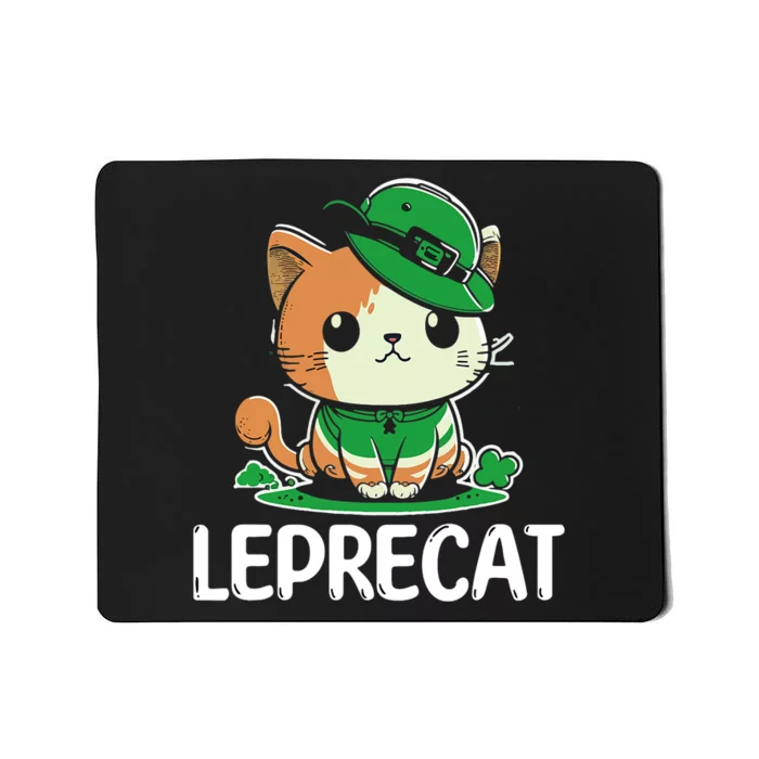 St Patricks Day Parade Leprecat Funny Irish Cat Mousepad