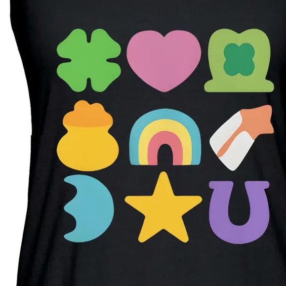 St Patricks Day Lucky Charm Ladies Essential Flowy Tank