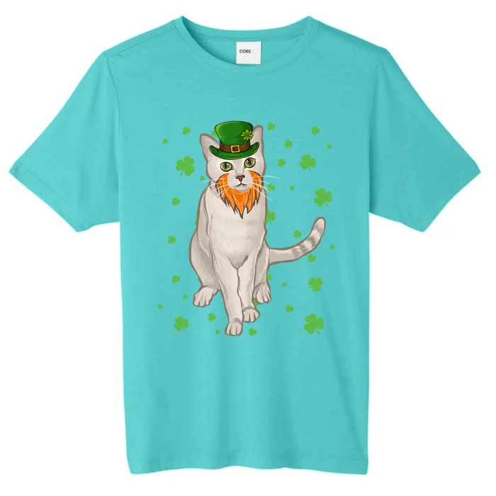 St Patricks Day Burmilla Cat Shamrock Gift Funny Gift ChromaSoft Performance T-Shirt