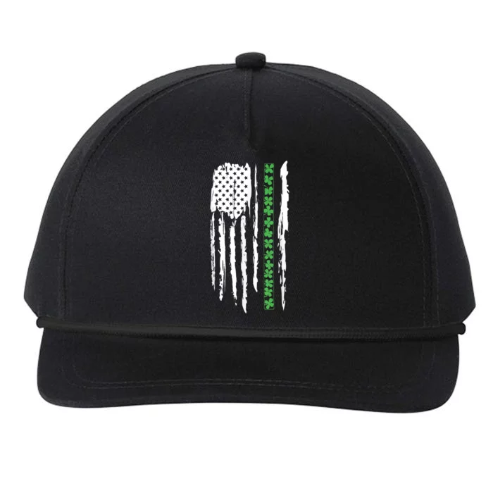 St. PatrickS Day Irish Flag Usa Flag Green Shamrocks Snapback Five-Panel Rope Hat