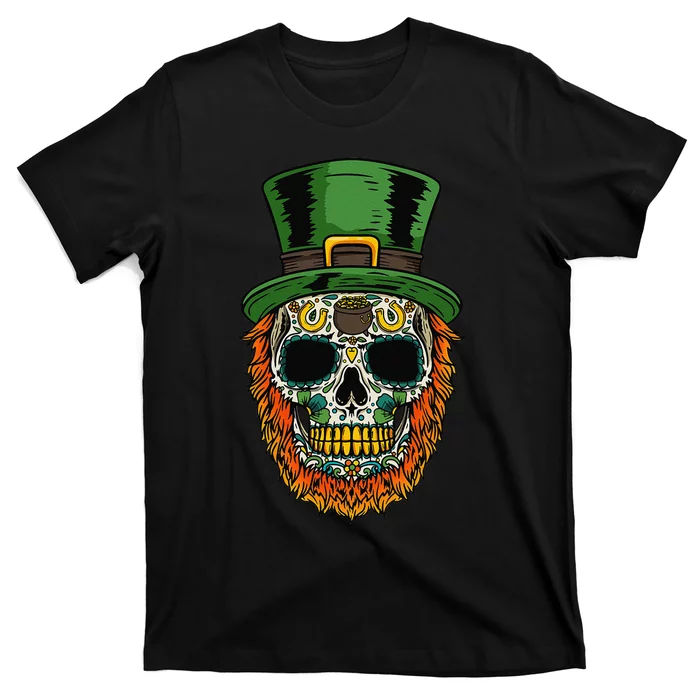 Saint Patrick's Day St Patricks Day Irish Sugar Skull T-Shirt