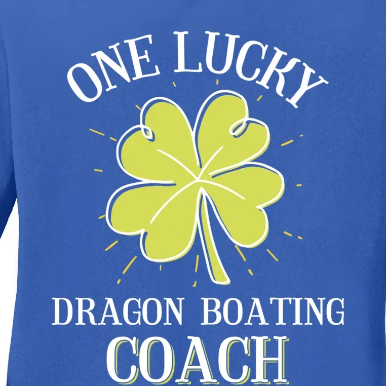 St Patricks Day Gift Lucky Dragon Boating Coach Gift Ladies Long Sleeve Shirt