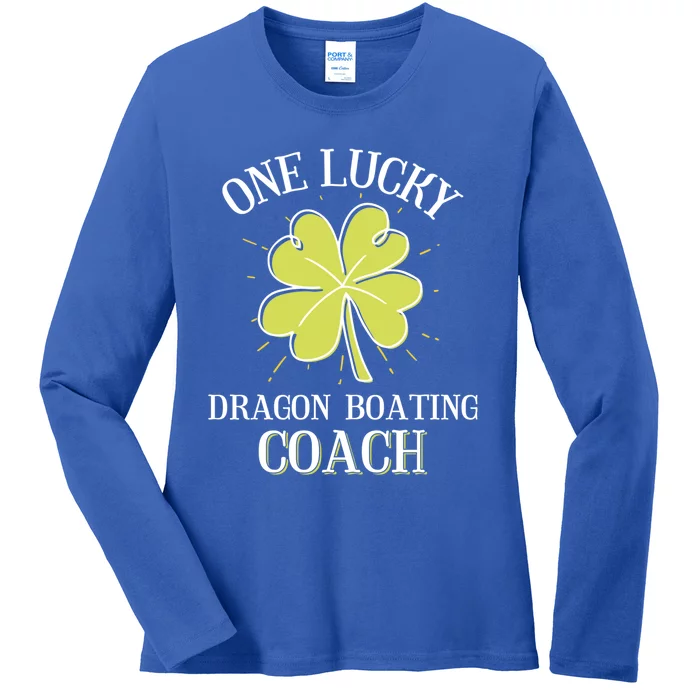 St Patricks Day Gift Lucky Dragon Boating Coach Gift Ladies Long Sleeve Shirt