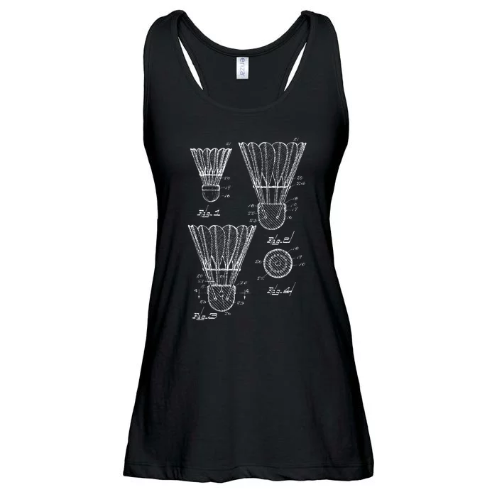 Shuttlecock Patent Drawing Badminton Ladies Essential Flowy Tank