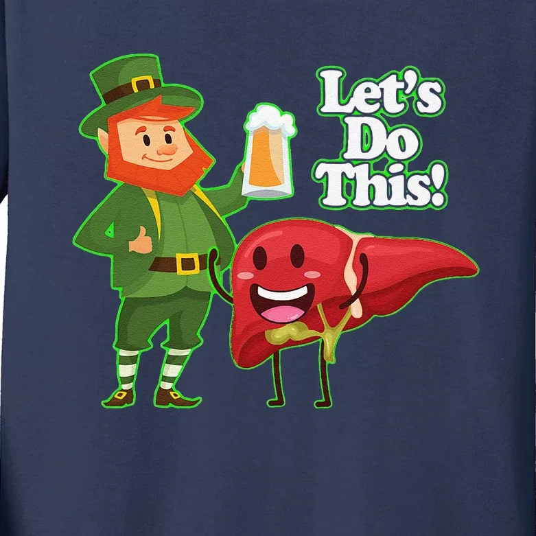 Saint Patrick's Day 2022 Funny Liver Ready To Party Kids Long Sleeve Shirt