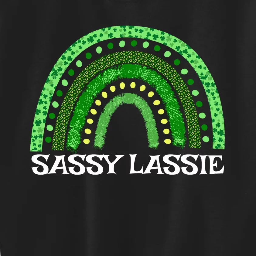 St Patricks Day Women Funny Sassy Lassie Kids Sweatshirt