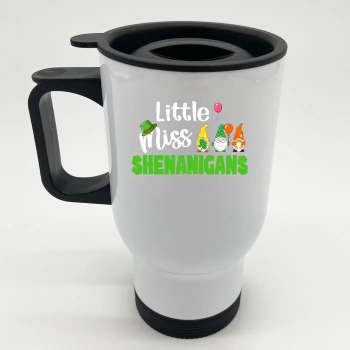 St Patrick's Day Pajamas Little Miss Shenanigans Gift Front & Back Stainless Steel Travel Mug