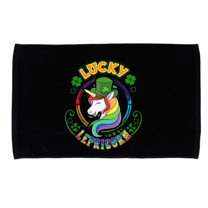 Saint Patrick's Day Unicorn Lucky Lepricorn Microfiber Hand Towel