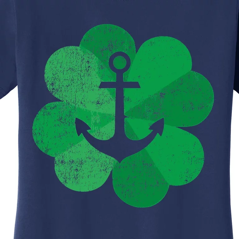 St Patricks Day Four Leaf Clover - Lucky Cruise Boat Anchor Women's T-Shirt