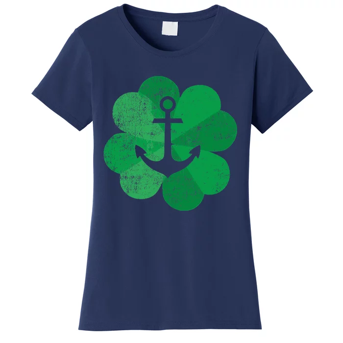 St Patricks Day Four Leaf Clover - Lucky Cruise Boat Anchor Women's T-Shirt