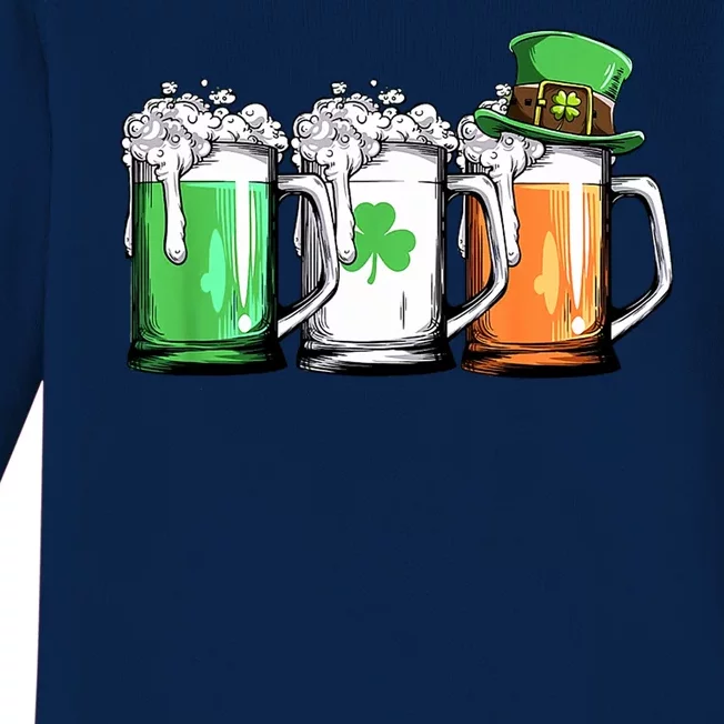 St Patrick's Day Beer Baby Long Sleeve Bodysuit