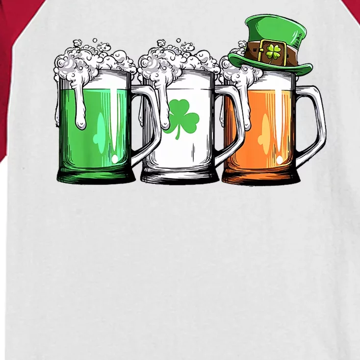 St Patrick's Day Beer Kids Colorblock Raglan Jersey