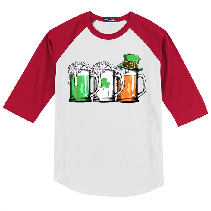 St Patrick's Day Beer Kids Colorblock Raglan Jersey