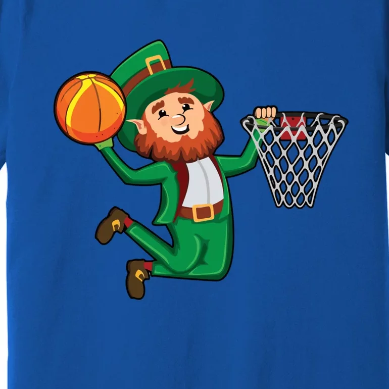 St Patricks Day Leprechaun Dunk Basketball Gift Premium T-Shirt