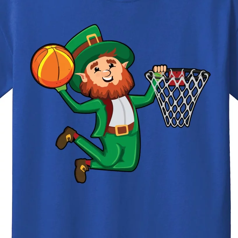 St Patricks Day Leprechaun Dunk Basketball Gift Kids T-Shirt