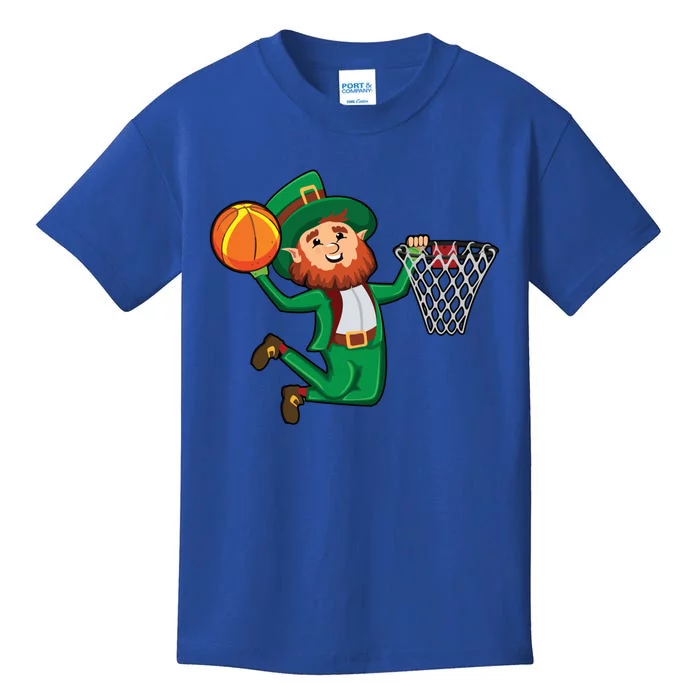 St Patricks Day Leprechaun Dunk Basketball Gift Kids T-Shirt