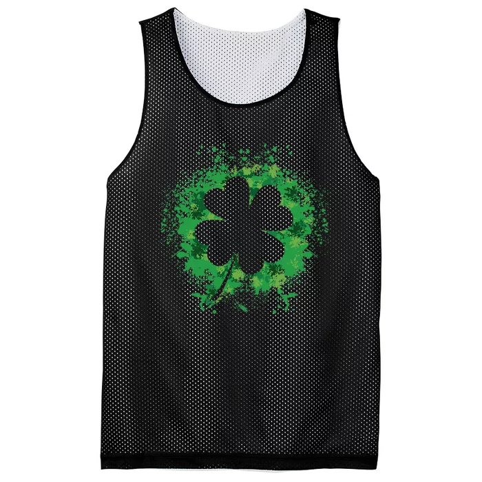 St. Patrick's Day Shamrock Lucky Four Leaf Mesh Reversible Basketball Jersey Tank