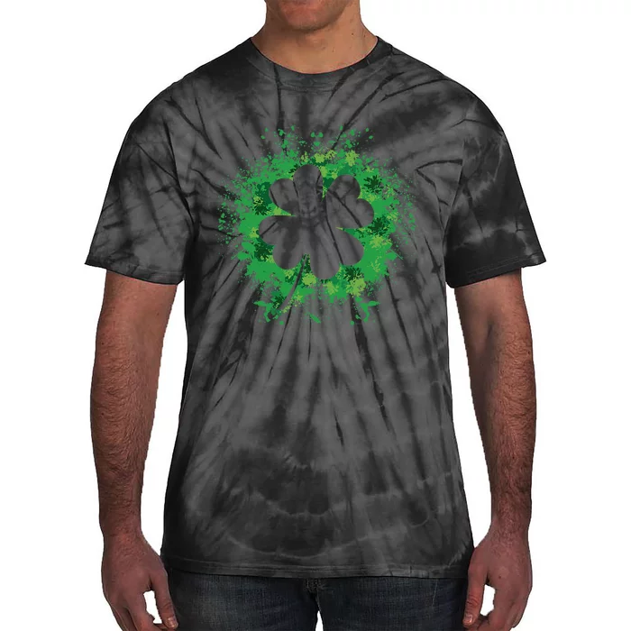 St. Patrick's Day Shamrock Lucky Four Leaf Tie-Dye T-Shirt