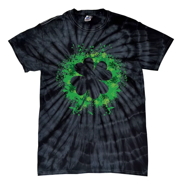 St. Patrick's Day Shamrock Lucky Four Leaf Tie-Dye T-Shirt