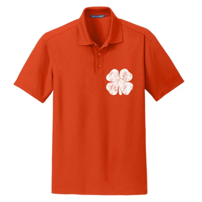 St. Patrick's Day Four Leaf Clover Green Background Design Dry Zone Grid Performance Polo