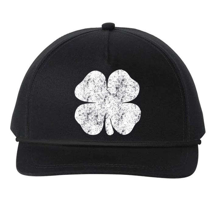 St. Patrick's Day Four Leaf Clover Green Background Design Snapback Five-Panel Rope Hat