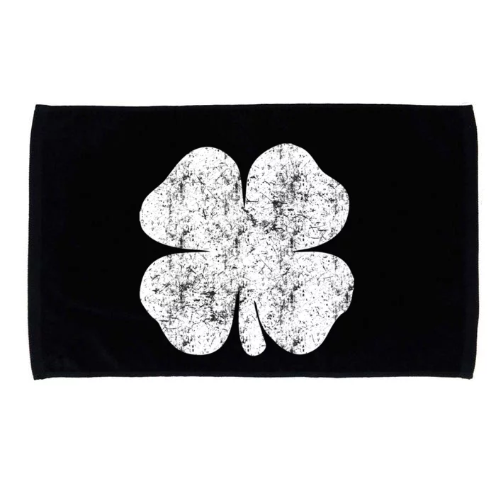 St. Patrick's Day Four Leaf Clover Green Background Design Microfiber Hand Towel