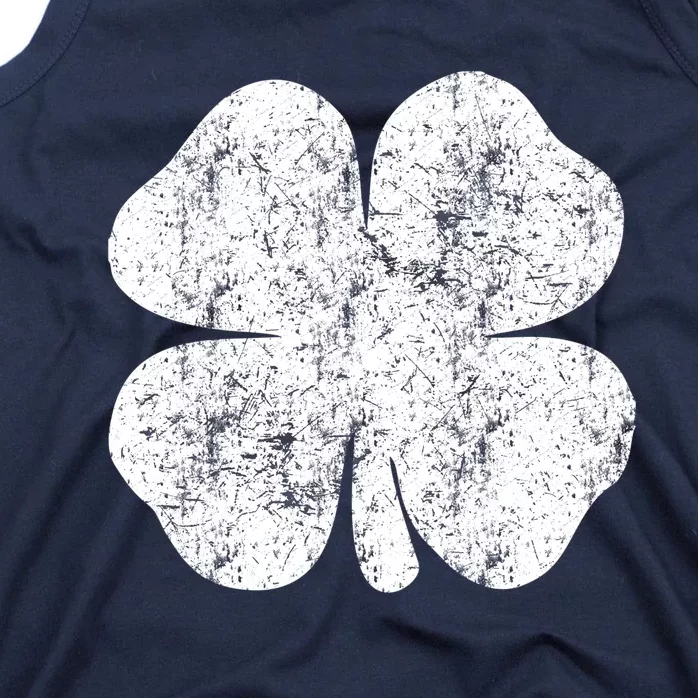 St. Patrick's Day Four Leaf Clover Green Background Design Tank Top