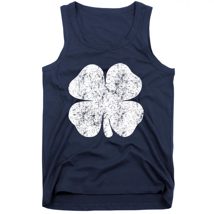 St. Patrick's Day Four Leaf Clover Green Background Design Tank Top