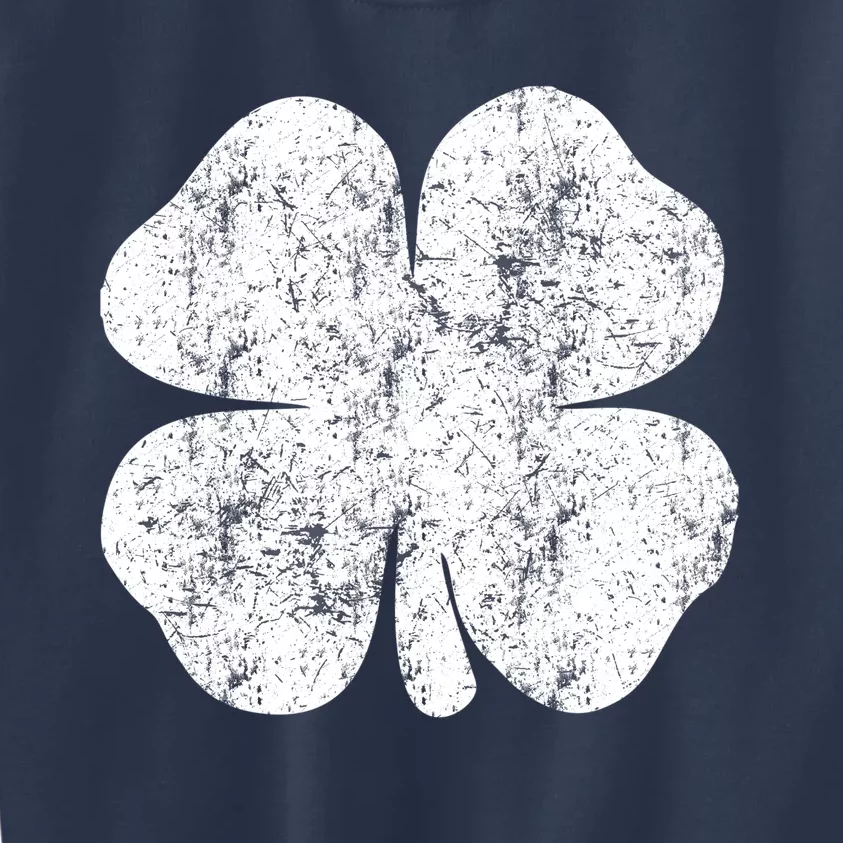 St. Patrick's Day Four Leaf Clover Green Background Design Kids Sweatshirt