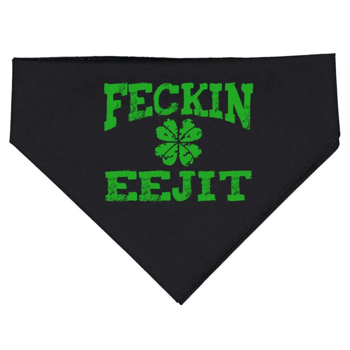 St Patricks Day Feckin Eejit Funny Irish Drinking Gift USA-Made Doggie Bandana