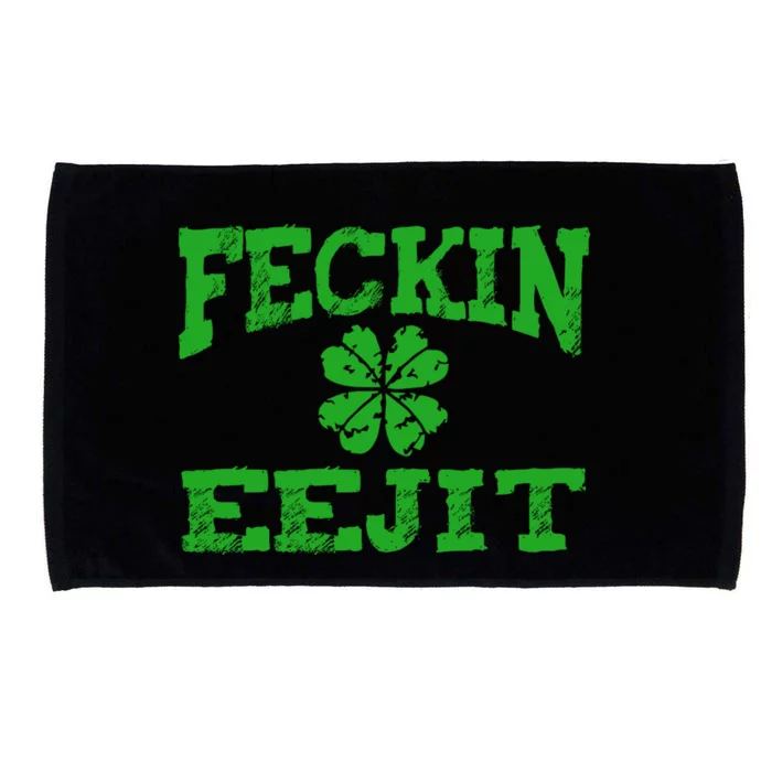 St Patricks Day Feckin Eejit Funny Irish Drinking Gift Microfiber Hand Towel