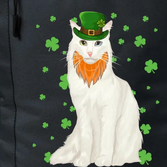 St Patricks Day Turkish Angora Cat Shamrock Gift Cool Gift Daily Commute Backpack