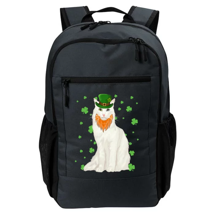 St Patricks Day Turkish Angora Cat Shamrock Gift Cool Gift Daily Commute Backpack